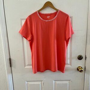 Lands’End Woman's Lounge Wear Orange Summer Pajama Set Sz XL